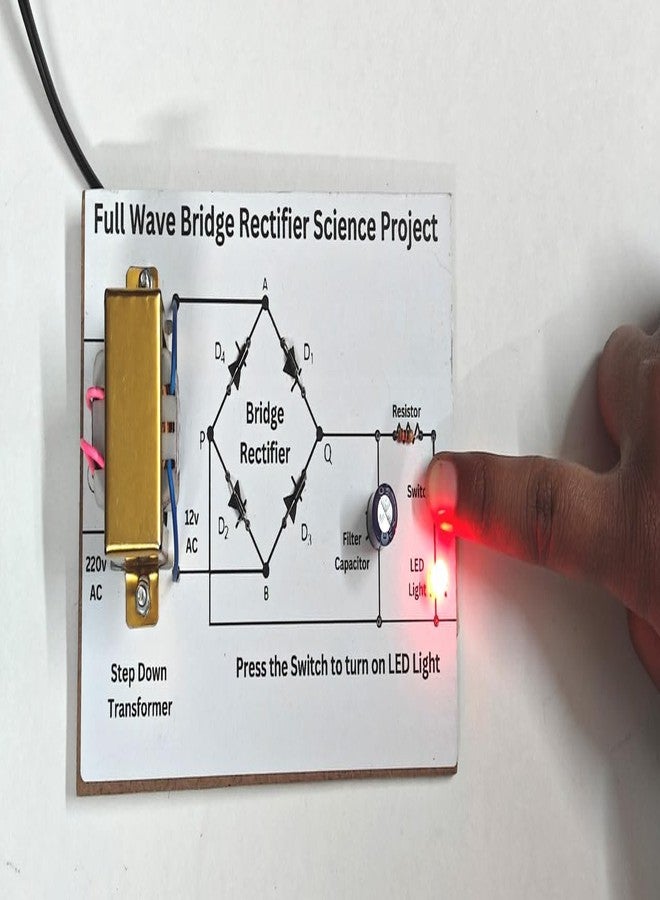 ESPtronics مجموعة أدوات تجريبية لمشروع علمي استقصائي لمقوم جسر الموجة الكاملة من ESPTRONICS لطلاب الصف الثاني عشر مع مكثف ترشيح وثنائي. - Image 4